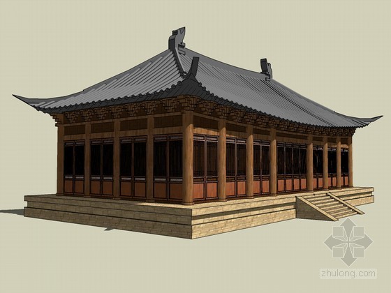 中式建筑SketchUp模型下载-中式建筑 