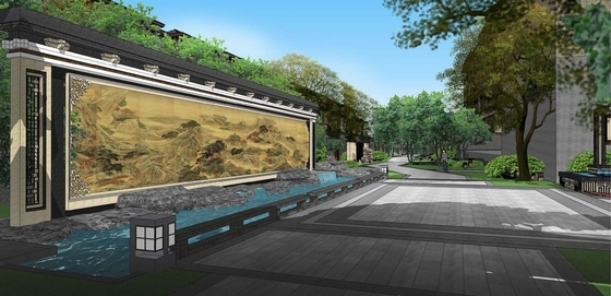 [北京]新中式皇室气派别墅区景观规划设计方案(著名设计公司)-景观效果图