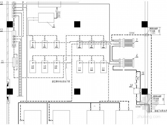 CAD制冷机房剖面图资料下载-[天津]商贸中心制冷机房工艺管道设计全套图纸(知名设计院)