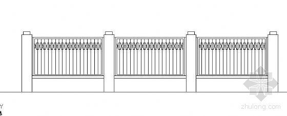 门柱铁艺大门设计图纸资料下载-铁艺栏杆立面设计图（二）