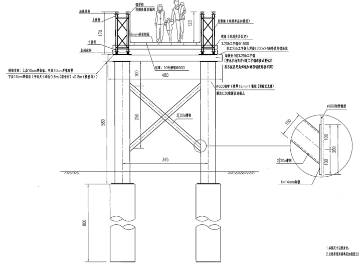 [湖南]临时人行天桥建设工程图纸及清单_3