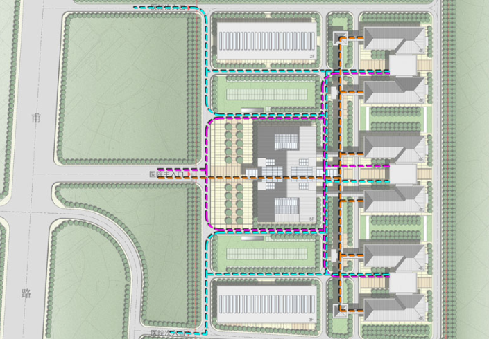 [江苏]淮安市第四人民医院及疾病预防控制中心规划设计方案文本-流线分析