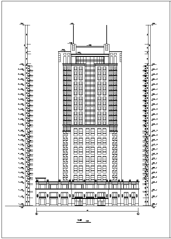 高层建筑全套施工图cad资料下载-某二十五层大型酒店建筑全套施工图