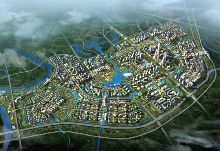 [四川]成都天府新区正兴南片区城市设计方案文本-鸟瞰图