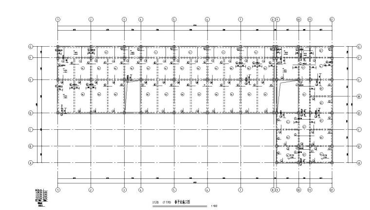 某七层倒L型框架毕业设计（建筑图结构图计算书）-板平面施工图