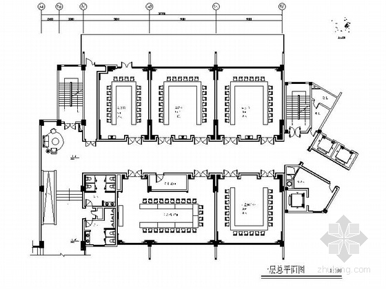 室内效果拼图资料下载-[成都]中式风格高端会议中心室内设计施工图（含效果图）