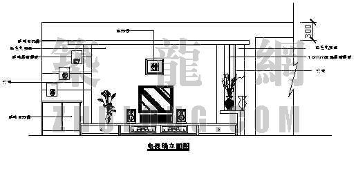 电视机背景墙图块资料下载-电视背景墙