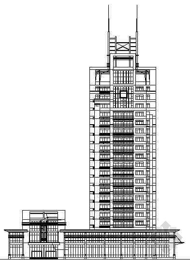 十九层办公大楼资料下载-某十九层写字楼建筑方案图