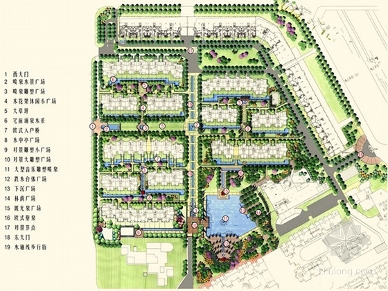 中式居住区景观效果资料下载-法式风情居住区园林景观规划设计方案