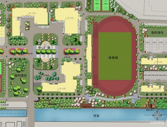 大学空间景观设计资料下载-上海大学新校区景观设计