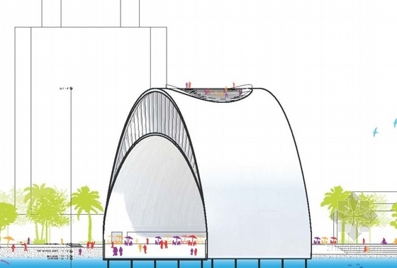 [国外]知名码头设计第三名方案（全球知名建筑事务所设计）-码头立面图