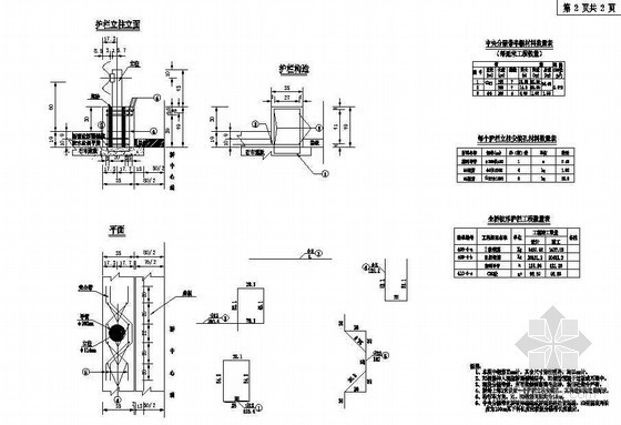 桥梁波形护栏cad图纸资料下载-40m预应力混凝土连续T梁波形护栏构造节点详图设计