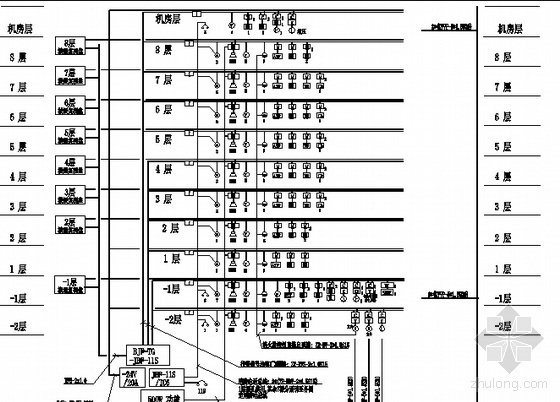 消防系统调试资料下载-某办公楼电气消防系统图