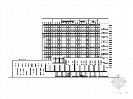 广东省文化建筑资料下载-[广东]九层现代风格文化宫建筑施工图