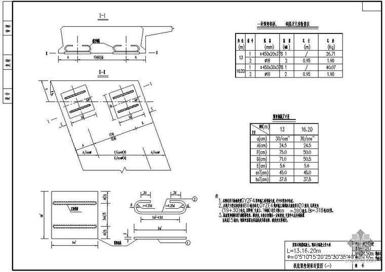 地铁底纵梁钢筋资料下载-某W28.50m和W24.50m装配式钢筋混凝土预应力混凝土空心板板底预埋钢板布置节点构造详图（一）