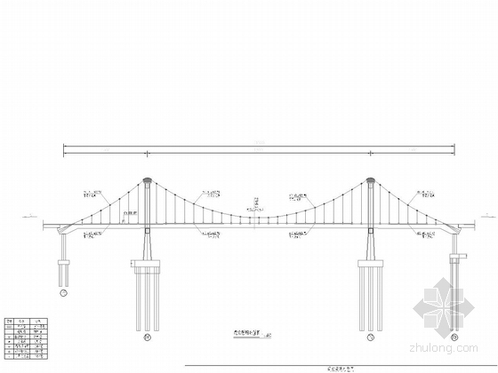 [浙江]跨河悬索桥及匝道桥景观照明设计图28张-缆索照明布置图