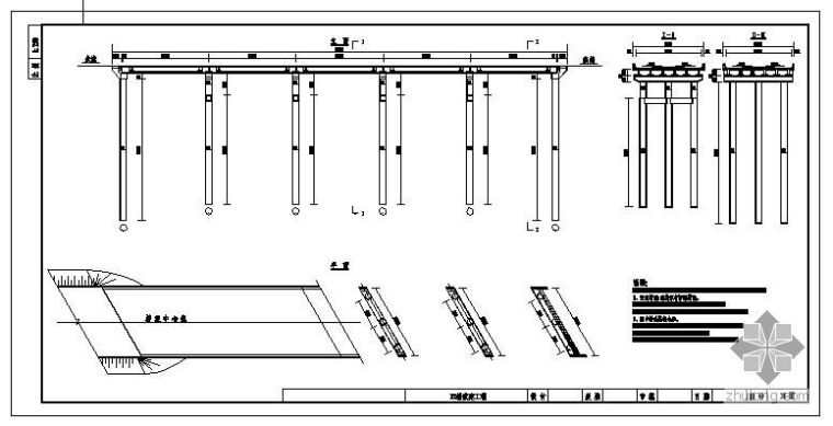 连续T梁桥设计资料下载-5x16米连续T梁桥全套cad设计图纸