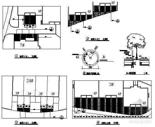车库入口钢蓬施工图资料下载-车库入口四种铺装形式施工图