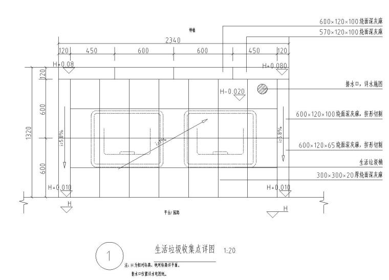 发电厂垃圾池施工资料下载-生活垃圾收集点标准（2018年最新资料|恒大设计院）