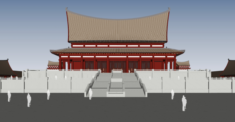 [云南]东南亚风格滇王宫博物馆设计方案文本+扩初图（PDF+CAD）-抬梁式正立面图
