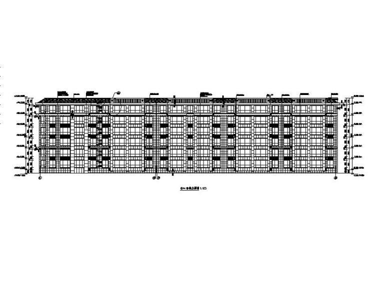 [宁夏]多层简欧式风格联排住宅楼施工图-多层简欧式风格联排住宅楼立面图