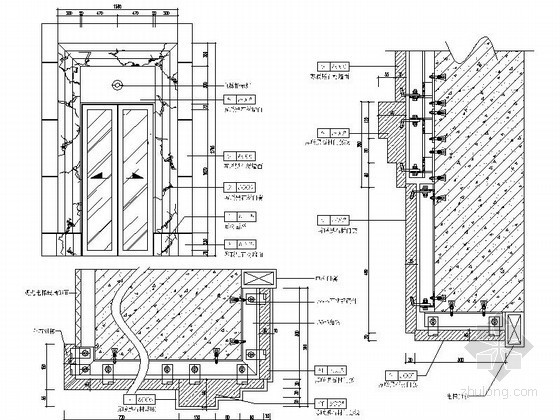 电梯厅干挂石材图集资料下载-电梯厅门详图