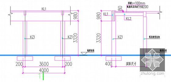 [湖南]道路绿化提质改造工程量清单计价实例(附施工图纸)-骑楼标准段立面图