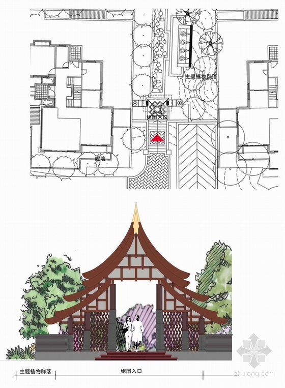 [成都]东南亚风情别墅区景观概念设计方案（广州著名景观设计公司）-立面图