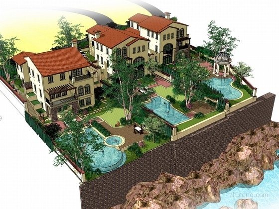 地中海风格别墅方案资料下载-[山东]地中海风格庭院景观规划设计方案（知名设计单位）