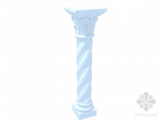 盘龙柱3d模型下载资料下载-欧式装饰柱3D模型下载