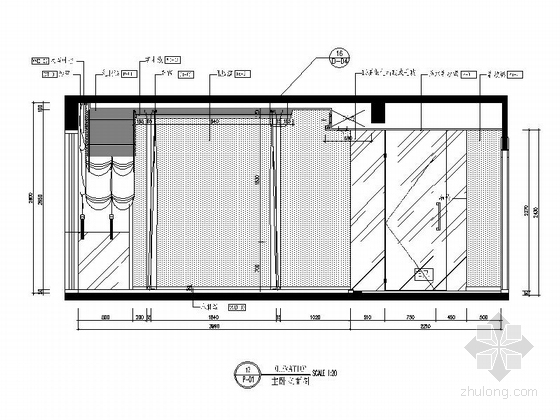 [三亚]现代风格度假公寓小居室室内空间装修施工图立面图