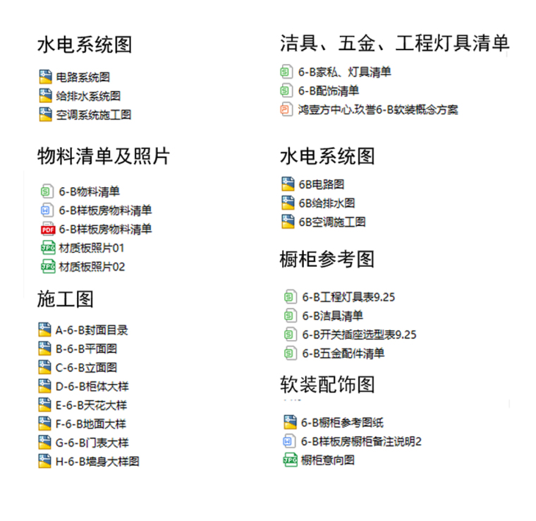 [深圳]壹方中心现代风格样板间设计施工图CAD+软装设计+效果图-目录一览2