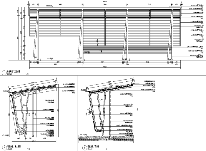 [河南]“一渠六河”生态河道综合治理工程景观设计全套施工图（附140张PDF施工图）-特色廊架设计详图