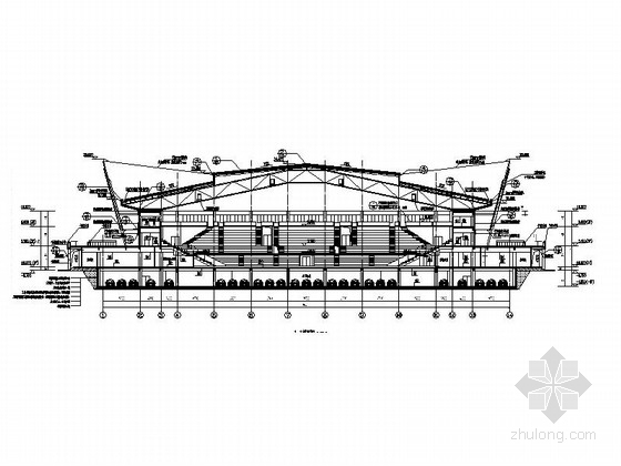 [合集]3套多层大型体育场建筑施工图-3套多层大型体育场建筑剖面图