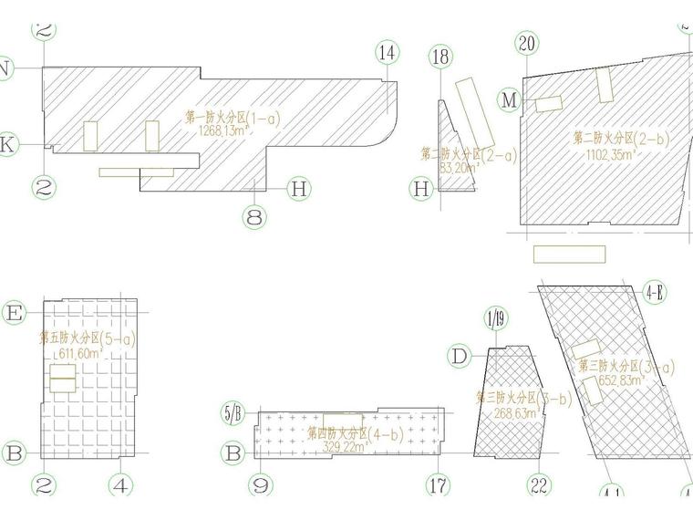 [广东]某大型商业建筑电气施工图-一层防火分区示意图.jpg