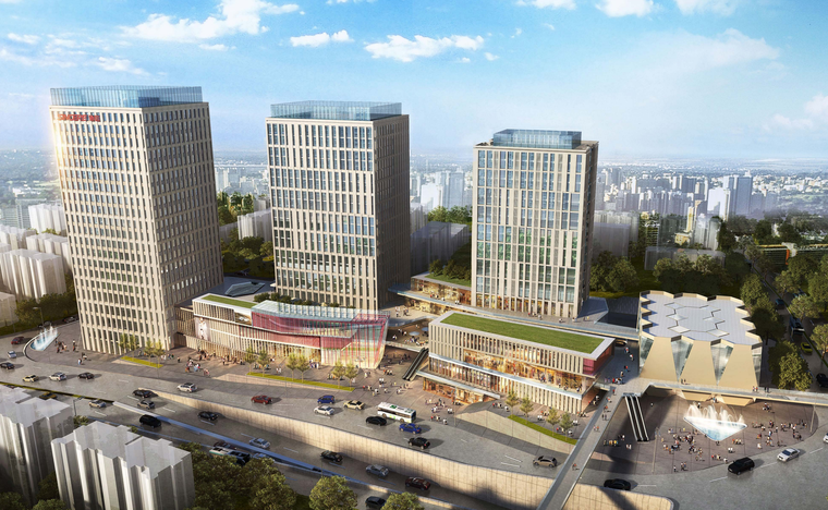 工业商业综合体资料下载-[重庆]总部园基地城市综合体设计方案文本（PDF）