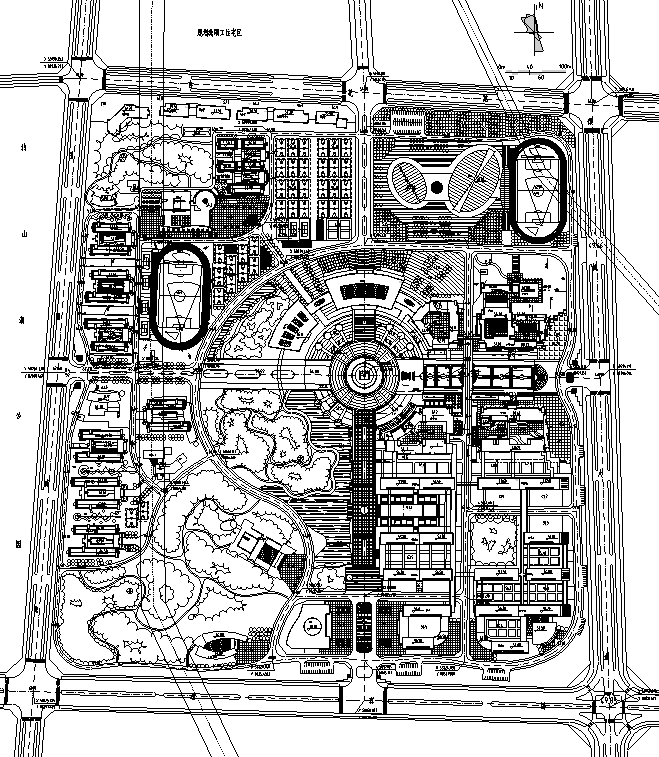 大学校园景观规划图资料下载-[合集]校园绿地景观规划设计CAD平面图41套