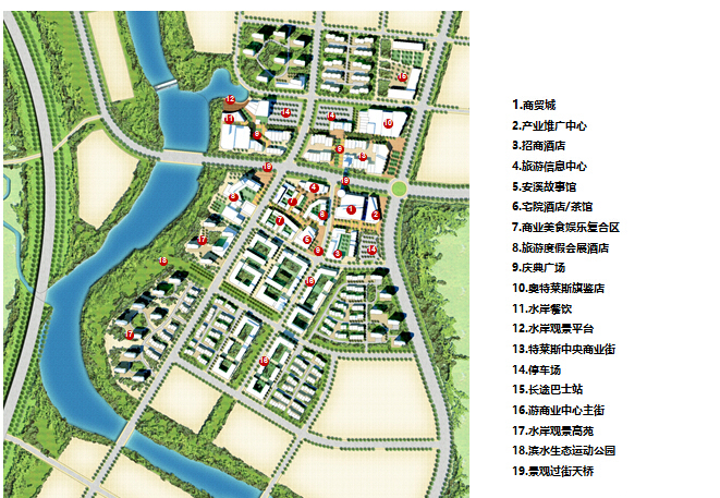 [福建]安溪南翼新城总体规划设计-知名地产总体规划设计——总平面图