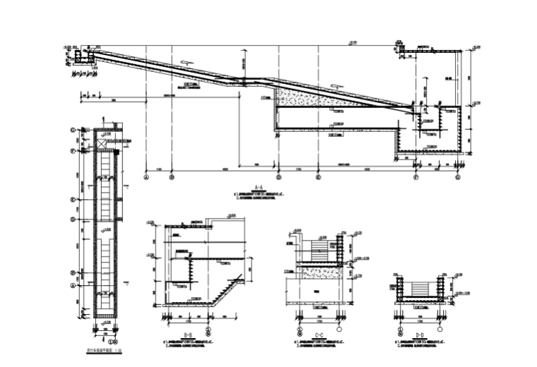 [江苏]15层框剪高层住宅楼结构施工图（CAD、26张）-自行车坡道详图