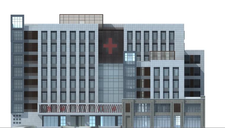 [湖南]某人民医院建筑设计方案文本（JPG+CAD+67页）-建筑立面图