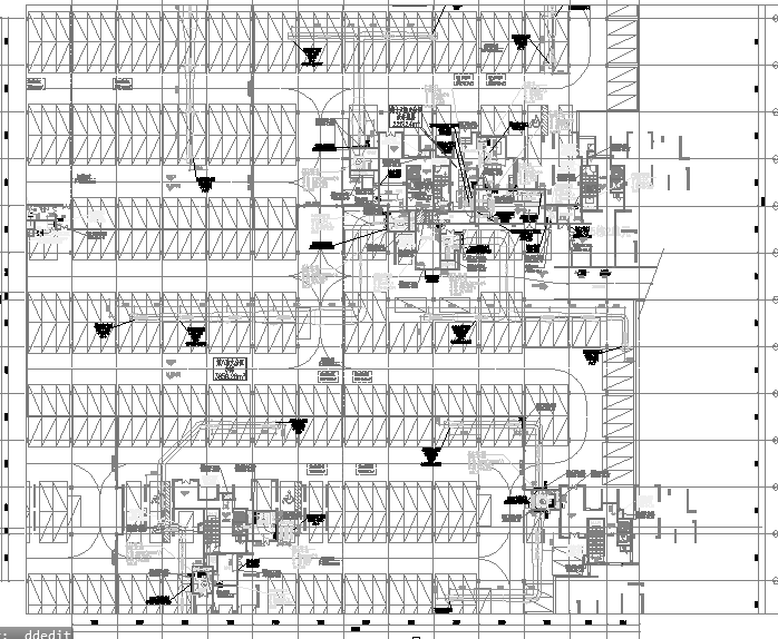 [广西]超高层商业住宅小区暖通系统设计施工图（34万平米89张）-地下室一层D区通风平面图.png