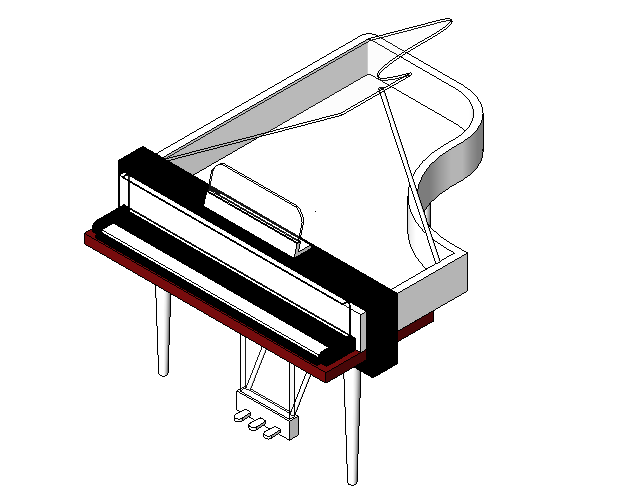 钢琴revit资料下载-bim软件应用-族文件-钢琴