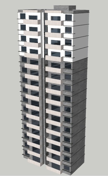 su小区建筑建模资料下载-单栋住宅小区建筑SU模型