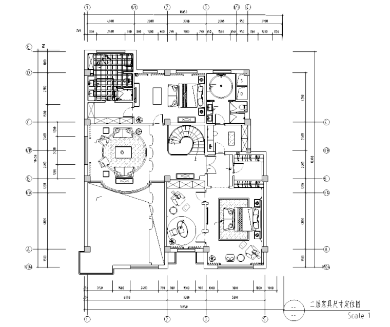 [内蒙古]鄂尔多斯某二层欧式古典豪宅施工图-1