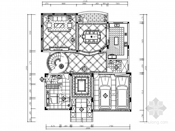 欧式别墅装修cad图资料下载-[东莞]环境幽雅简约欧式三层别墅样板间CAD装修施工图