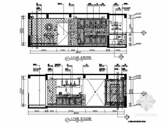 [广东]华丽欧式风格三居室样板间室内装修施工图（含高清实景图 推荐！）-[广东]华丽欧式风格三居室样板间室内装修施工图（含高清实景图）入户花园厨房立面图 