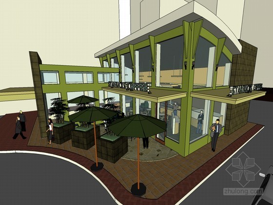 星巴克咖啡实景图资料下载-星巴克咖啡厅SketchUp模型下载