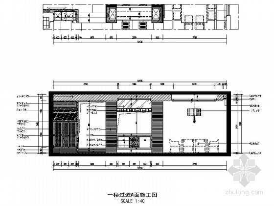 [江苏]中式风格三层别墅室内装修施工图（含实景）-[江苏]中式风格三层别墅室内装修图（含实景） 过道立面