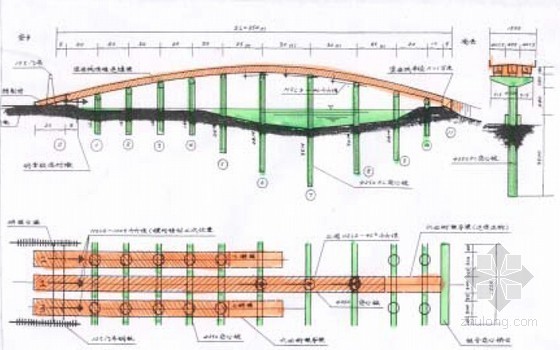 [毕业论文]桥梁顶推施工技术1952页（24篇）-大桥竖曲线顶推布置图