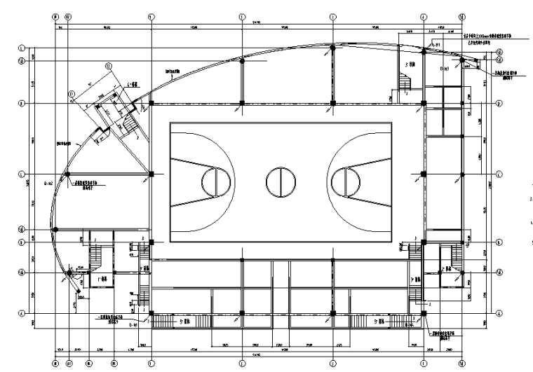 江西中学室内篮球馆强电电气图纸_7